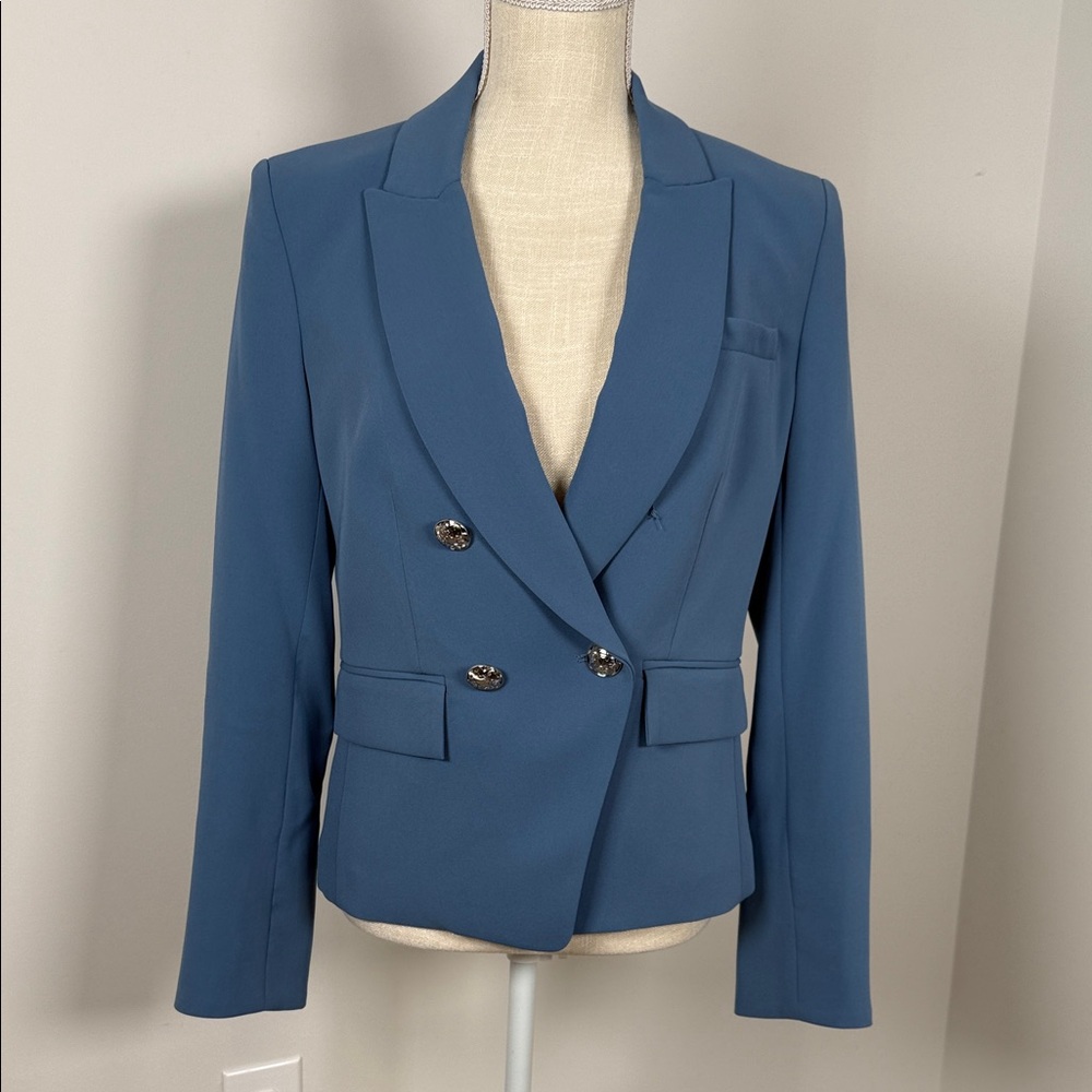 NEW w/Tags (MISSING 2 Buttons) Veronica Beard Double-Breasted Slate Blue Blazer